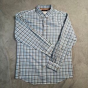 Ridgecut Button Down Shirt Mens Plaid Long Sleeve Toughwear Breathable Back Open